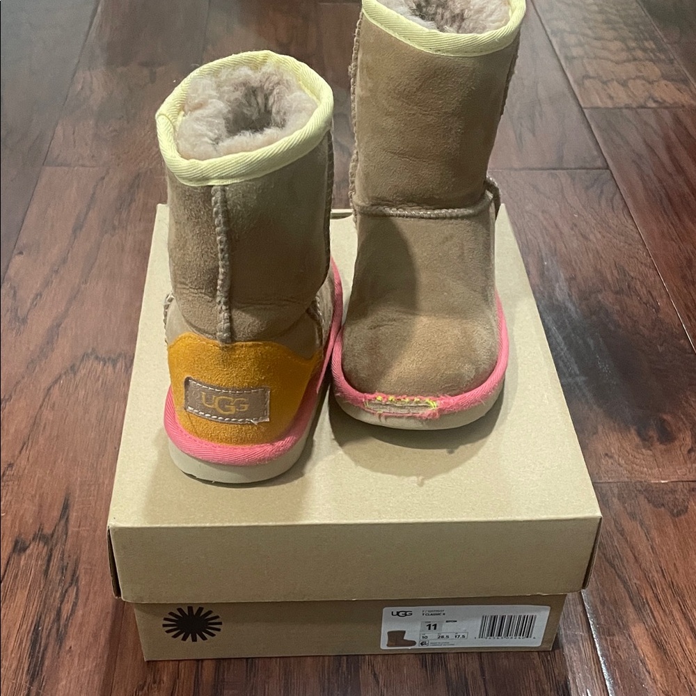 UGG Kids Beige and Pink Boots